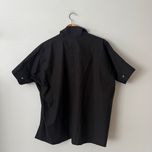 Rosetta Getty Black 1/2 Zip Short Sleeve Boxy Blouse Top Women's Size Small - Picture 6 of 8